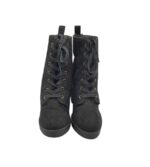 Botine dama 39, material textil, negru, imblanite - imagine 3