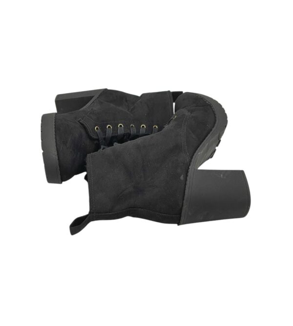 Botine dama 39, material textil, negru, imblanite - imagine 4