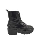 Ghete  dama 41, imitatie de piele, negru