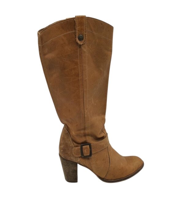 Cizme dama Stradivarius 40, piele, maro - imagine 1
