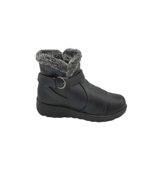Ghete dama Cushion Walk 39, imitatie de piele, negru, imblanite - imagine 1