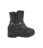 Botine dama 39, imitatie de piele, negru