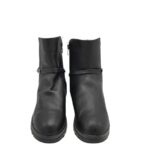 Botine dama 39, imitatie de piele, negru - imagine 3