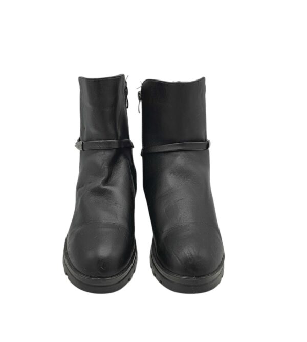 Botine dama 39, imitatie de piele, negru - imagine 3