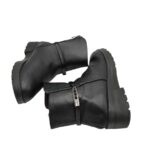 Botine dama 39, imitatie de piele, negru - imagine 4