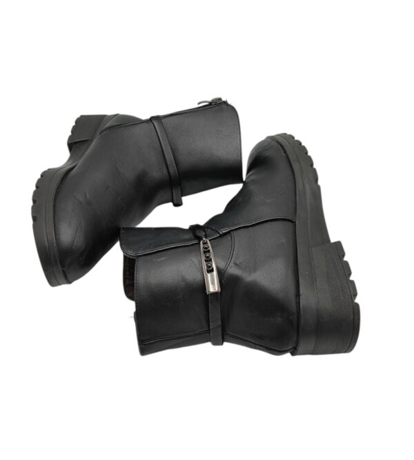 Botine dama 39, imitatie de piele, negru - imagine 4