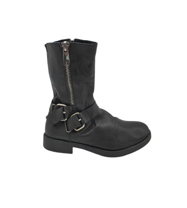 Botine dama 39, piele, negru - imagine 1