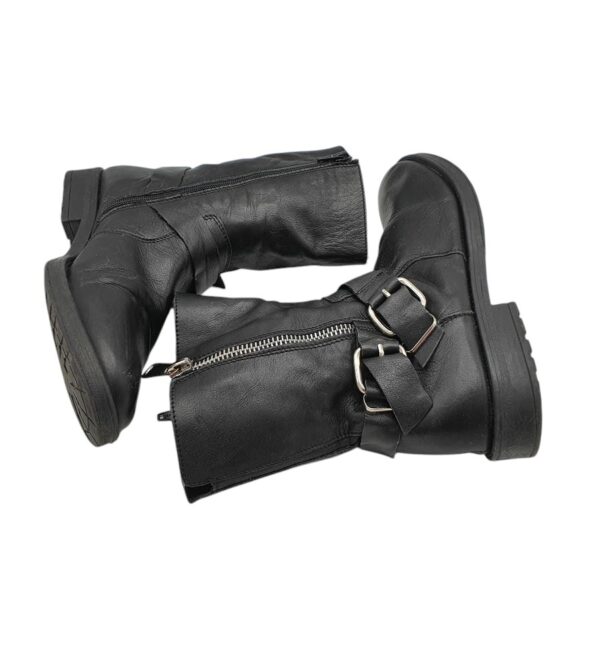 Botine dama 39, piele, negru - imagine 4