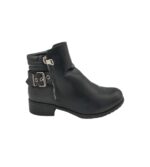 Botine dama Kayla 39, imitatie de piele, negru