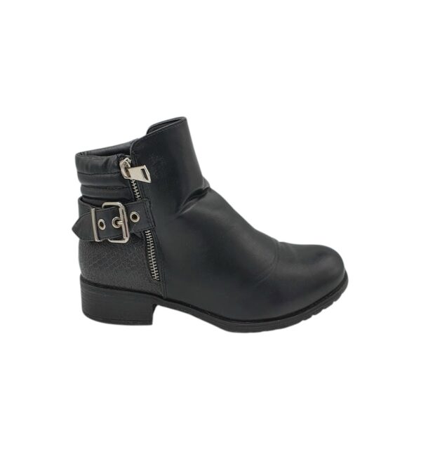 Botine dama Kayla 39, imitatie de piele, negru - imagine 1