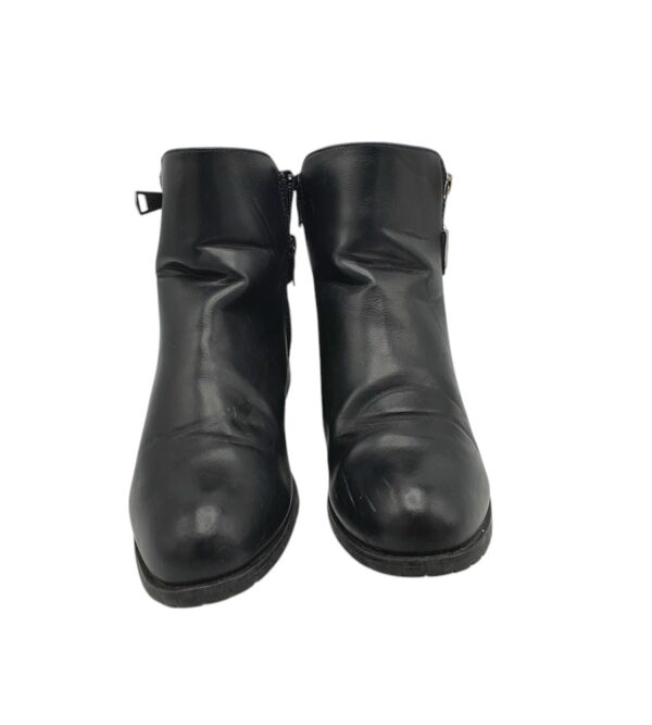Botine dama Kayla 39, imitatie de piele, negru - imagine 3