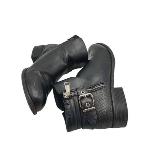 Botine dama Kayla 39, imitatie de piele, negru - imagine 4