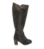 Cizme dama 39, piele, piele intoarsa,  maro negru