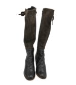 Cizme dama 39, piele, piele intoarsa,  maro negru - imagine 3
