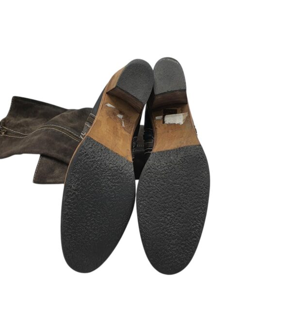 Cizme dama 39, piele, piele intoarsa,  maro negru - imagine 5