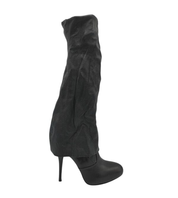 Cizme dama 38, piele , negru - imagine 1