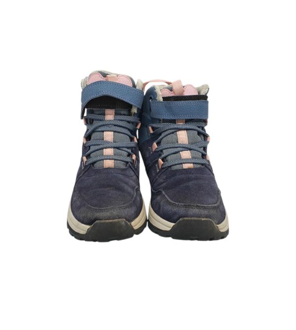 Ghete copii Quechua 34, piele intoarsa, material textil, bleumarin, captusite - imagine 3