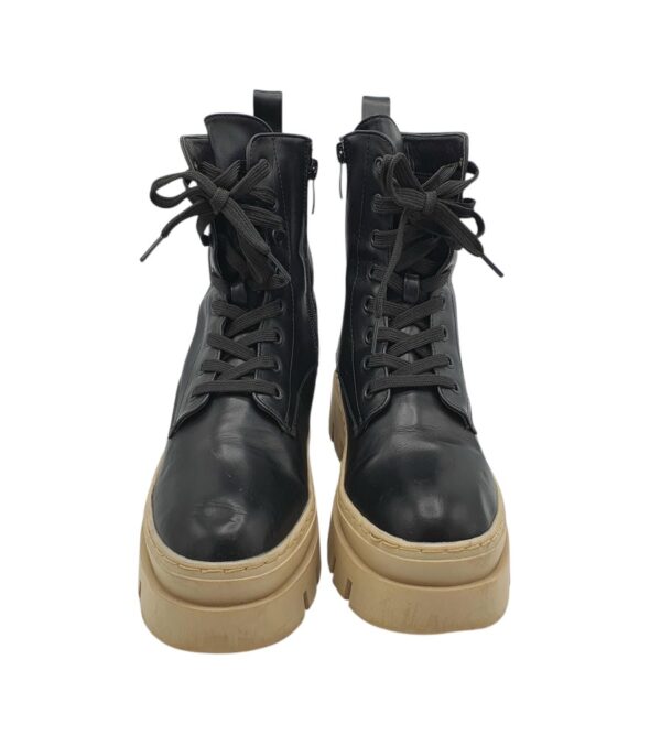 Ghete dama 39, imitatie de piele, negru - imagine 3