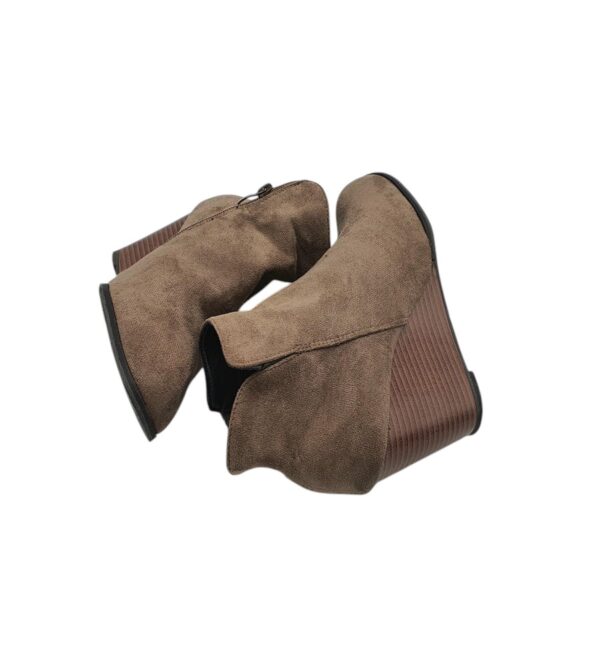 Botine dama 38, material textil, bej - imagine 4