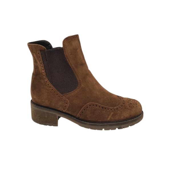 Ghete dama Gabor 38, piele intoarsa, maro - imagine 1