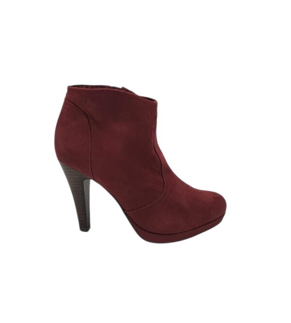 Botine dama S' Oliver 40, material textil, visiniu - imagine 1