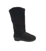 Cizme dama Adria 40, piele intoarsa, negru, captusite