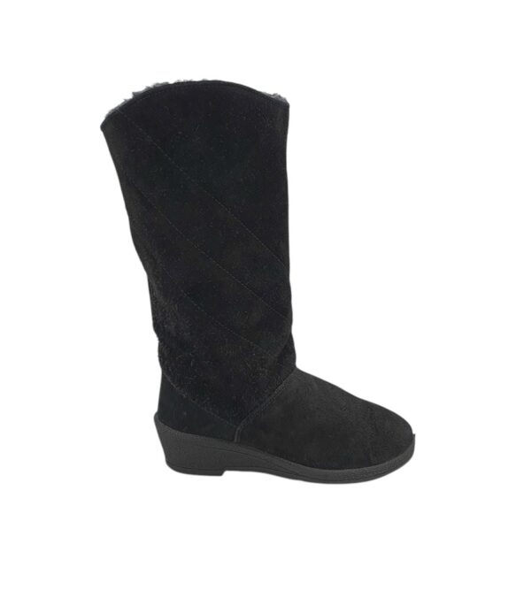 Cizme dama Adria 40, piele intoarsa, negru, captusite - imagine 1