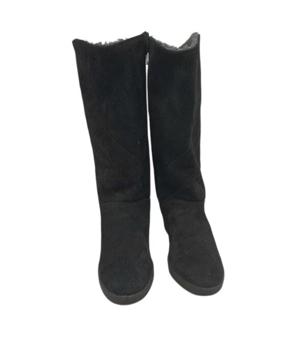 Cizme dama Adria 40, piele intoarsa, negru, captusite - imagine 3