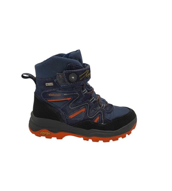 Ghete copii Elefanten 35, imitatie de piele, piele intoarsa, negru albastru - imagine 1