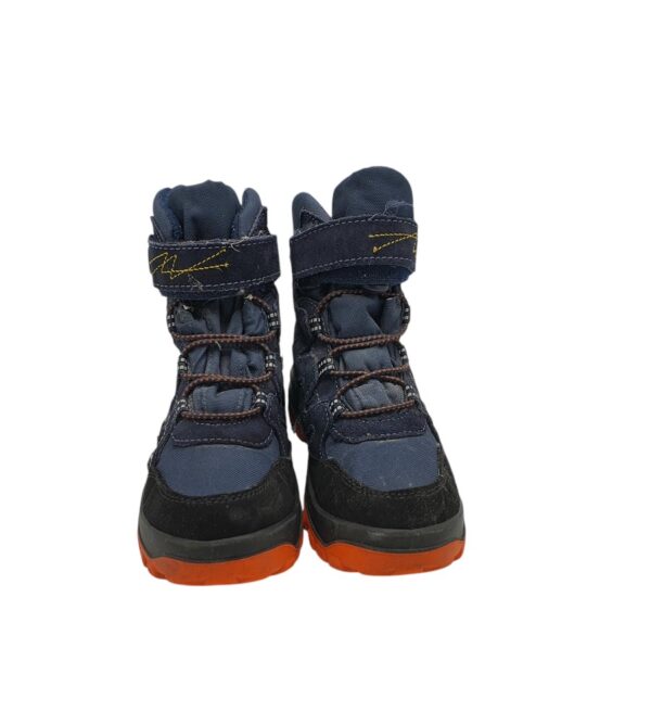 Ghete copii Elefanten 35, imitatie de piele, piele intoarsa, negru albastru - imagine 3