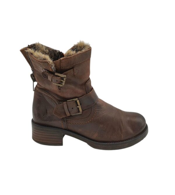 Ghete dama Buffalo 39, piele, maro, imblanite - imagine 1