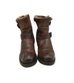 Ghete dama Buffalo 39, piele, maro, imblanite - imagine 3