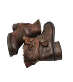 Ghete dama Buffalo 39, piele, maro, imblanite - imagine 4
