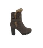 Botine dama Funky Shoes 37, imitatie de piele, bej