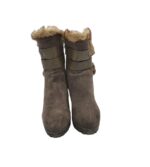 Botine dama Funky Shoes 37, imitatie de piele, bej - imagine 3