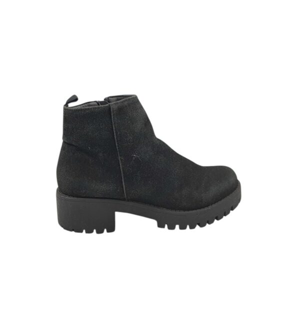 Ghete dama Schuh 38, piele intoarsa, negru - imagine 1