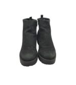 Ghete dama Schuh 38, piele intoarsa, negru - imagine 3