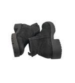 Ghete dama Schuh 38, piele intoarsa, negru - imagine 4