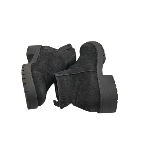 Ghete dama Schuh 38, piele intoarsa, negru - imagine 4