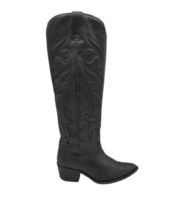 Cizme dama Zara 39, piele, negru - imagine 1
