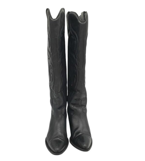 Cizme dama Zara 39, piele, negru - imagine 3
