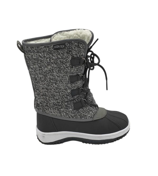 Cizme copii High Colorado 37, material textil, imitatie de piele, negru gri, imblanite - imagine 1