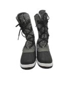 Cizme copii High Colorado 37, material textil, imitatie de piele, negru gri, imblanite - imagine 3