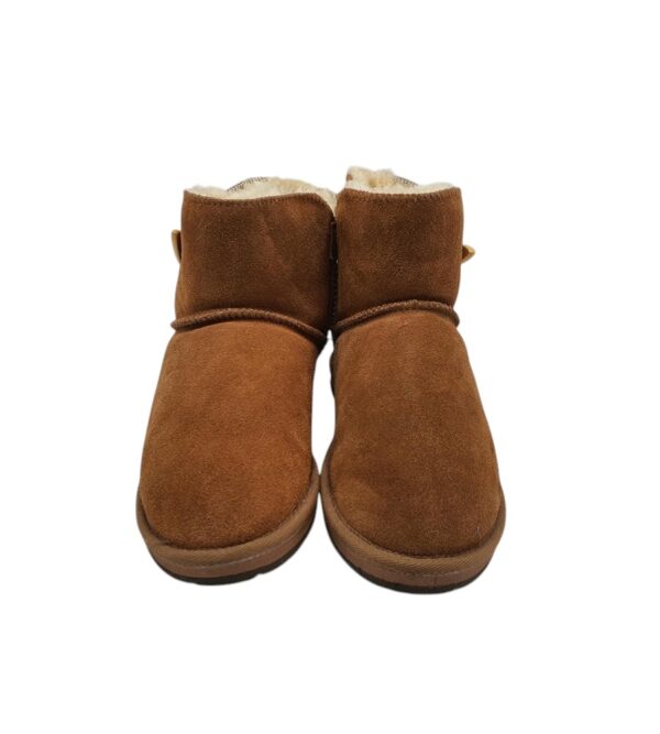 Cizme dama 38, piele intoarsa, maro, imblanite - imagine 3