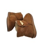 Cizme dama 38, piele intoarsa, maro, imblanite - imagine 4