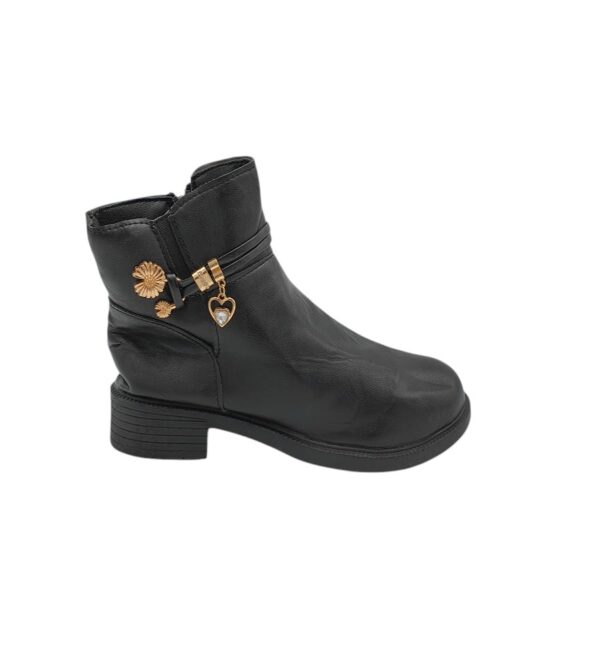 Botine dama 39, imitatie de piele, negru - imagine 1