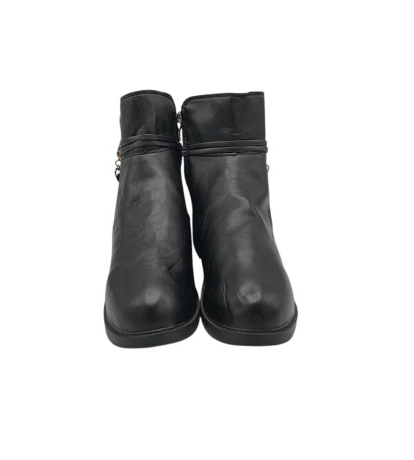 Botine dama 39, imitatie de piele, negru - imagine 3