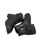 Botine dama 39, imitatie de piele, negru - imagine 4
