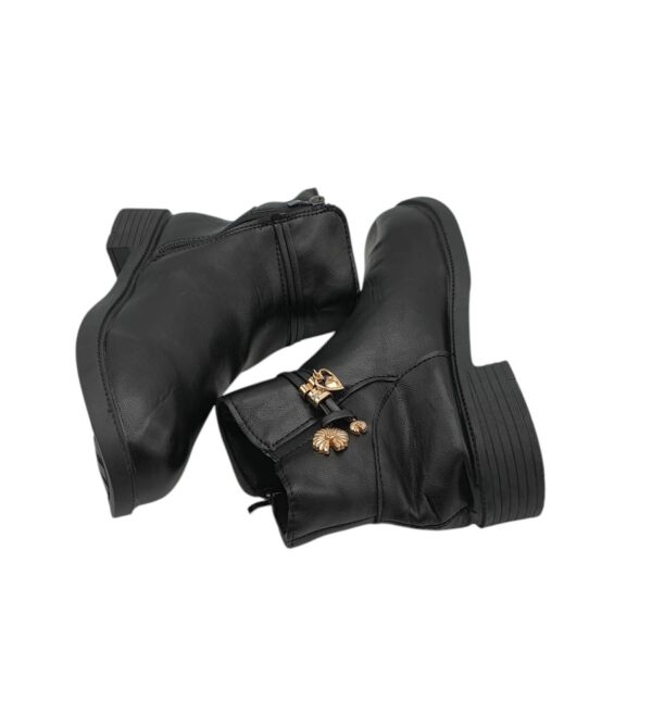 Botine dama 39, imitatie de piele, negru - imagine 4