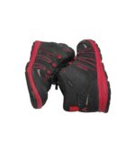 Ghete dama Vaude 38, imitatie de piele, material textil, negru rosu - imagine 4